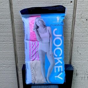 VINTAGE Jockey 3 briefs panties Sz XL cotton scalloped elastic waist NEW IN BAG